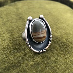 Owyhee Jasper horseshoe ring